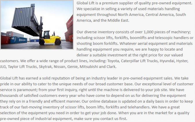 Global Lift Equipment Florida